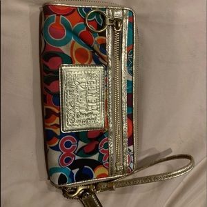 Coach Poppy Design clutch bag
